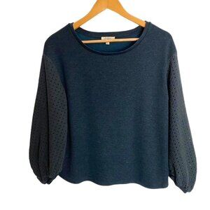 Umgee Sweater with Eyelet Sleeves